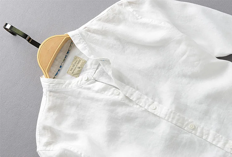 2017 Весна и осень мужской рубашки с длинными рукавами Лен Мужская одежда