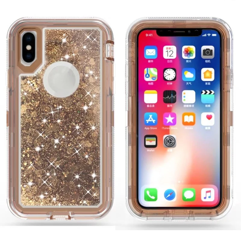 Чехол чехол для Apple iPhone X ударопрочный телефона Quicksand робот сверхмощный Coque |