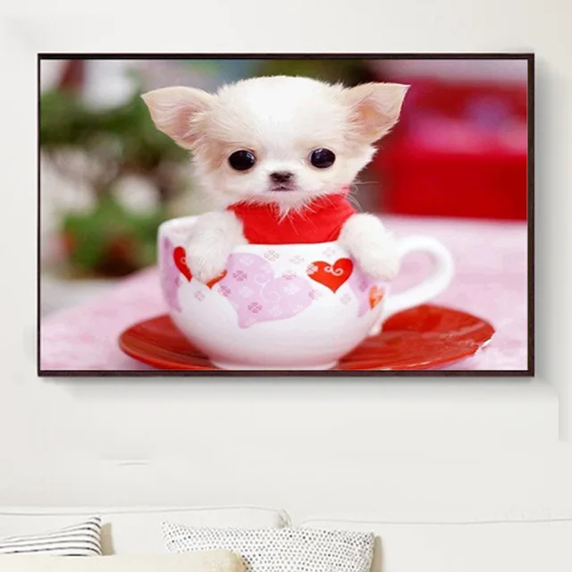 5D Diy картина вышитая бисером Цвет мультфильм собака Алмазная Вышивка животного