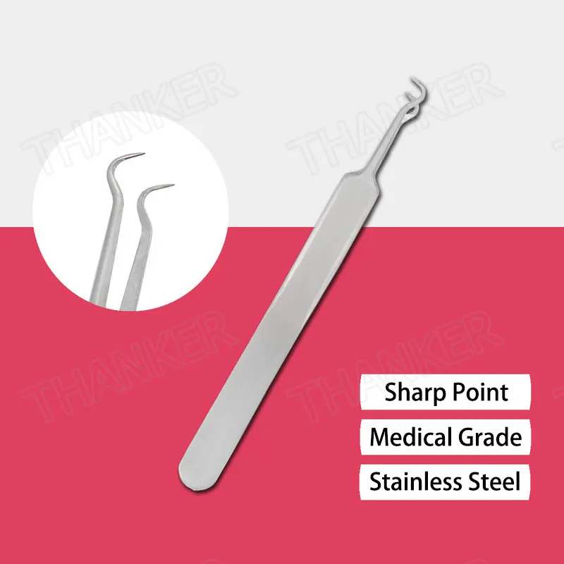 Professional tweezers acne clip Best blackhead tweezer eyebrow medical grade Stainless Steel super sharp pinhead treatment | Красота и
