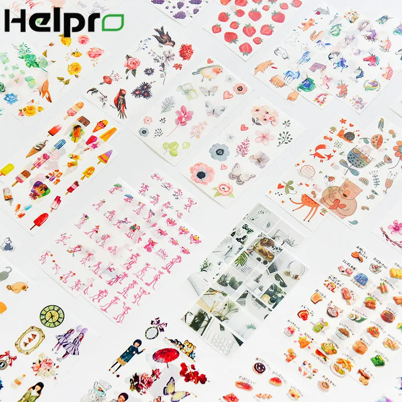 Helpro 3 листа/упаковка Kawaii мультфильм наклейки DIY для этикетки телефона Альбом