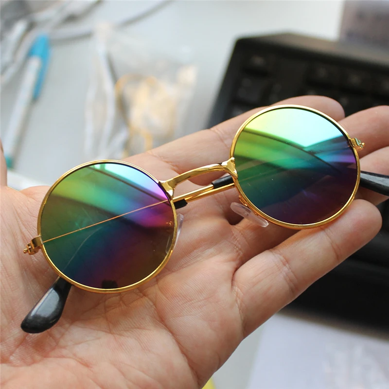 Newborn Baby Girl Boy Flat Glasses Photography Props Gentleman Studio Shoot Infant Pictures Decoration Round Sunglasses | Детская одежда