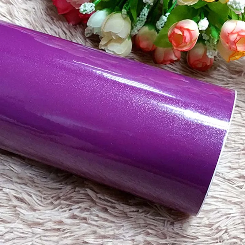 Перламутровый белый DIY декоративная пленка ПВХ самоклеющиеся обои мебель ремонт наклейки кухонный шкаф водонепроницаемые обои - Цвет: PEARL Purple