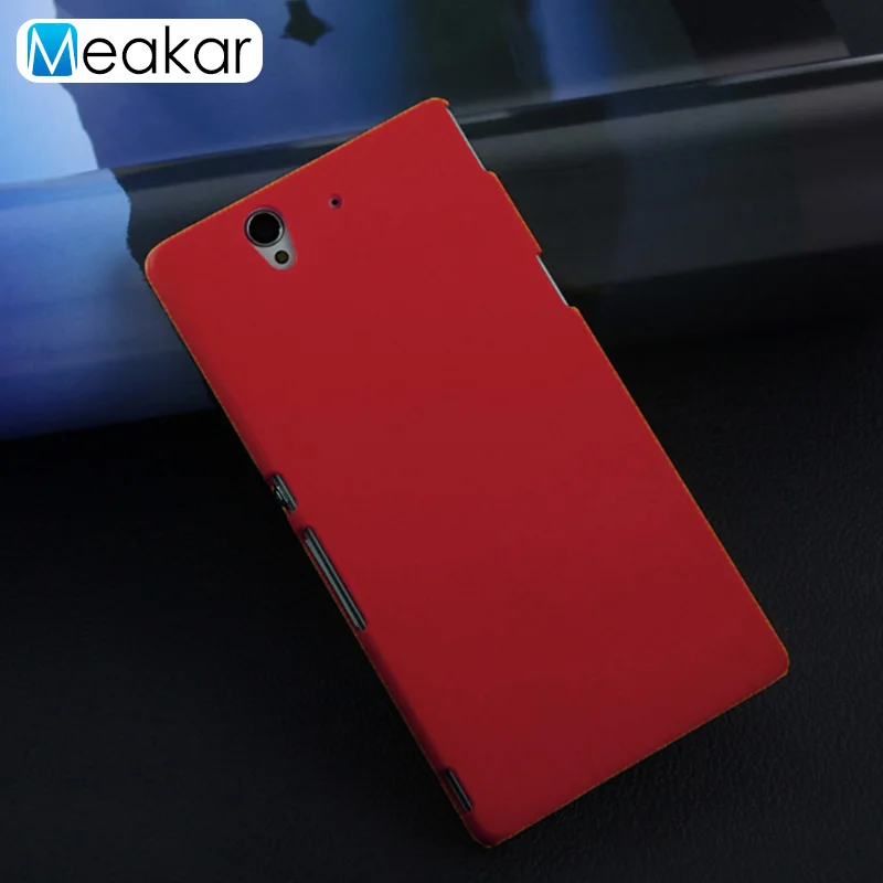 Матовый пластиковый чехол для sony Xperia Z C6603 L36H C6602 чехол-лента на заднюю панель - Цвет: red