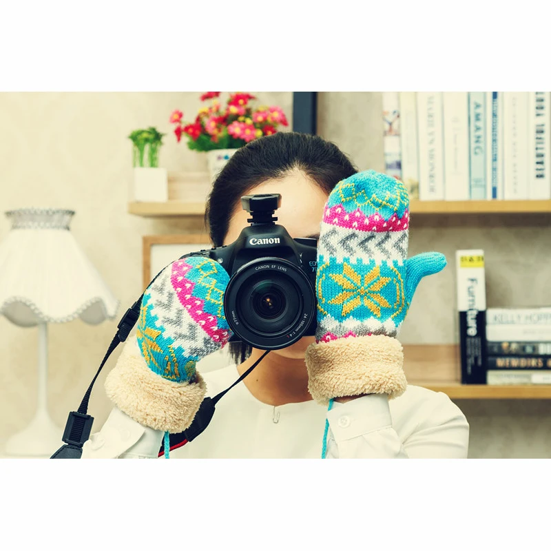 Новые модные зимние женские перчатки с плотным пухом мягкие Варежки хорошего