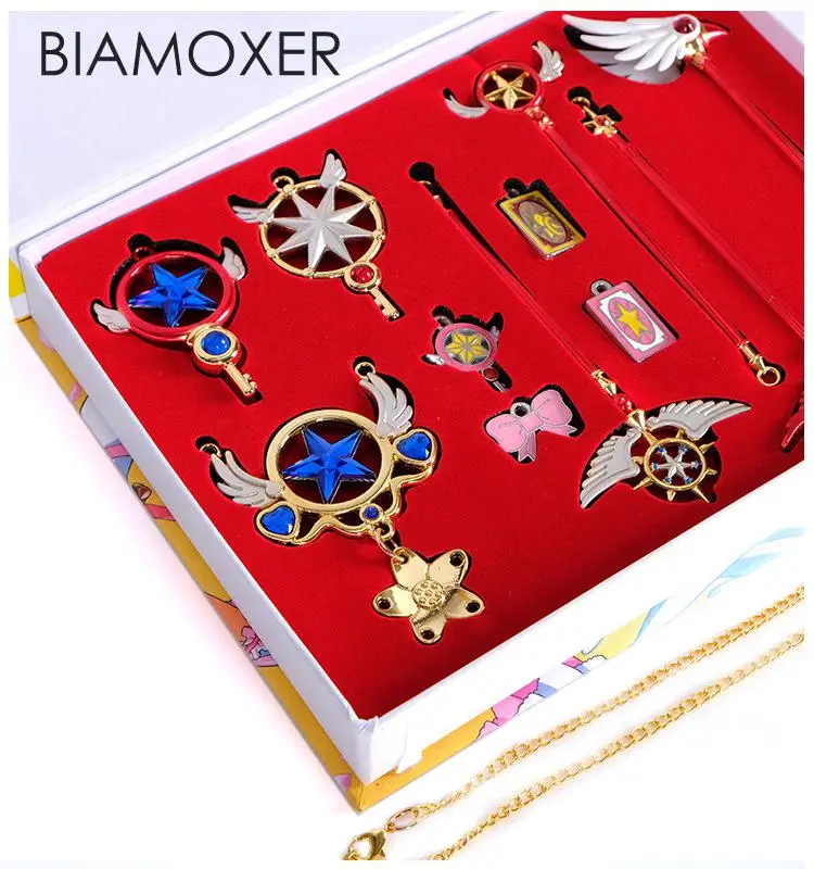 Biamoxer Card Captor прозрачная карта Сакура волшебная палочка для косплея косплей брелок