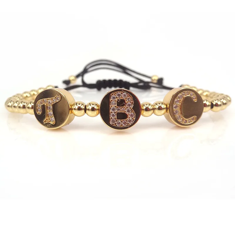 Брендовый мужской браслет макраме 4 мм черные круглые бусины и закрепка CZ TBC