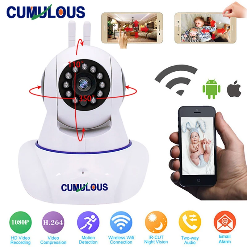 Cumulous Wi Fi IP Камера Беспроводной Full HD 1080 P сети видеонаблюдения P2P двухстороннее