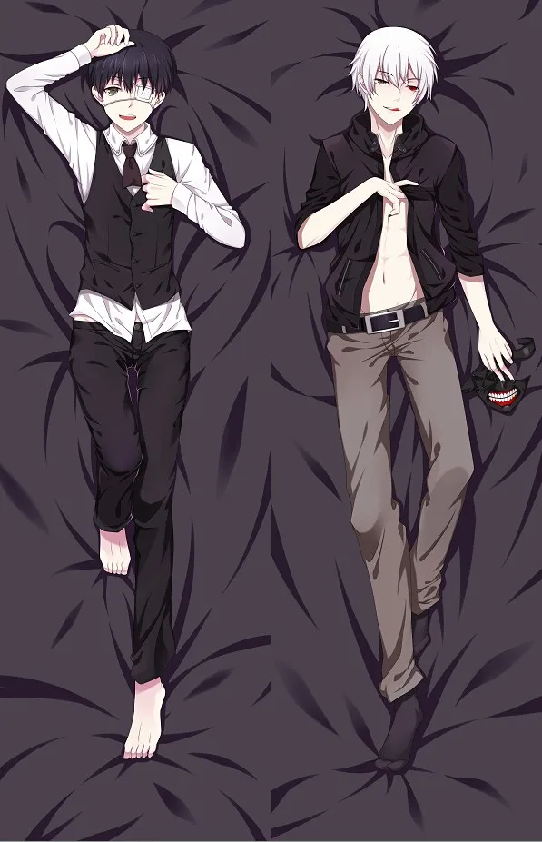 Короткая футболка с героями из японского аниме Tokyo Ghoul бросить Dakimakura обниматься