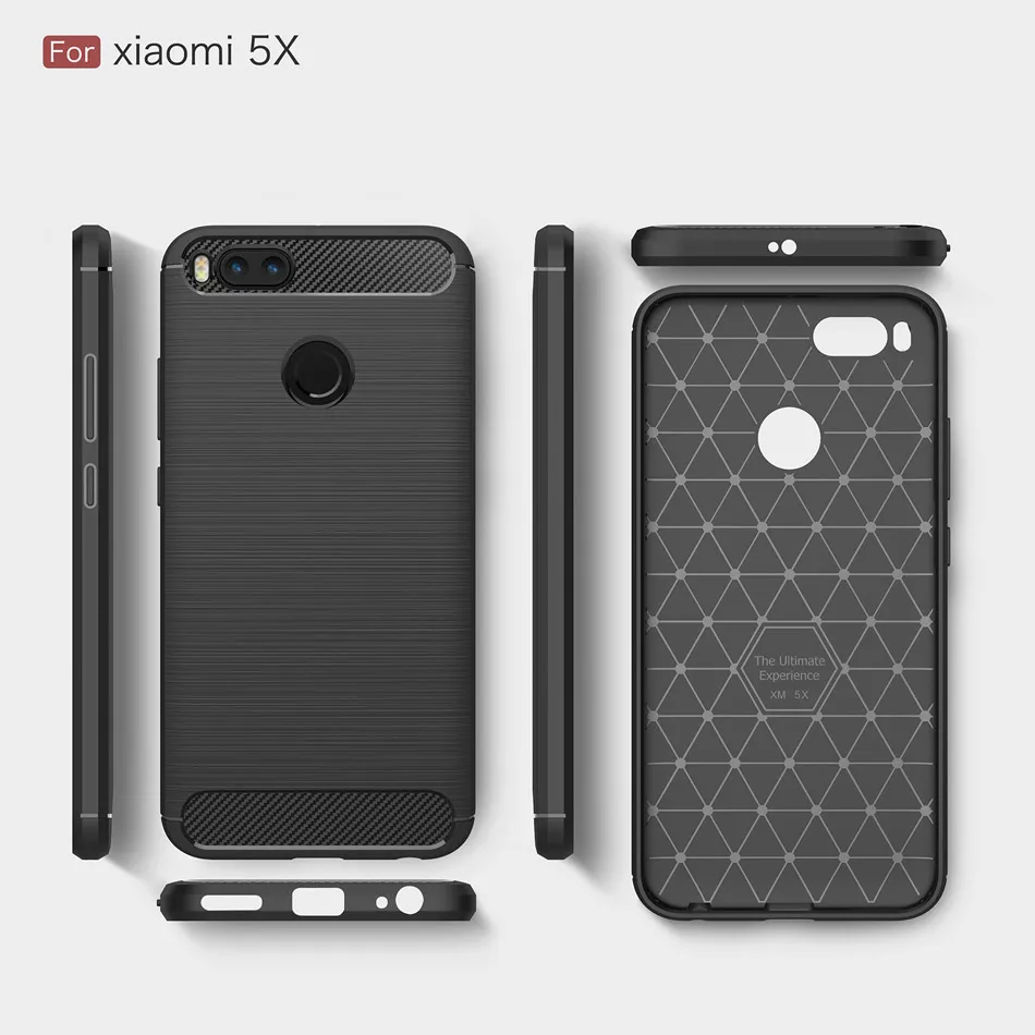 Kolpler soft TPU phone Case For Xiaomi Mi 5X A1 case Fiber Carbon Anti-knock cover bumper on for MiA1 capa | Мобильные телефоны и
