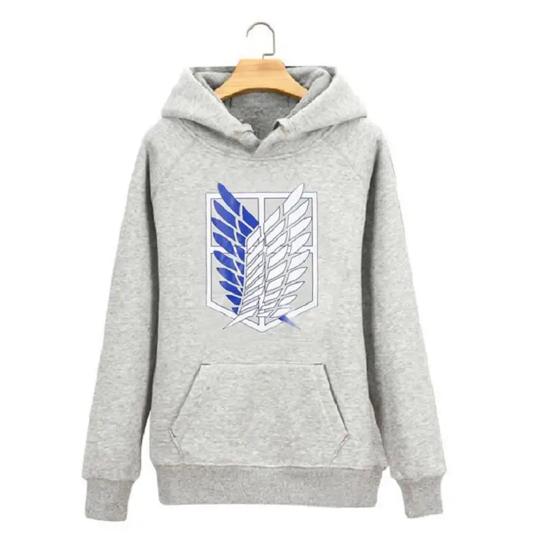 High-Q Unisex Attack on Titan Survey Corps cotton Hoodie Coat Pullovers Mikasa Jiyuu no Tsubasa Hoodies Sweatshirts coat | Мужская