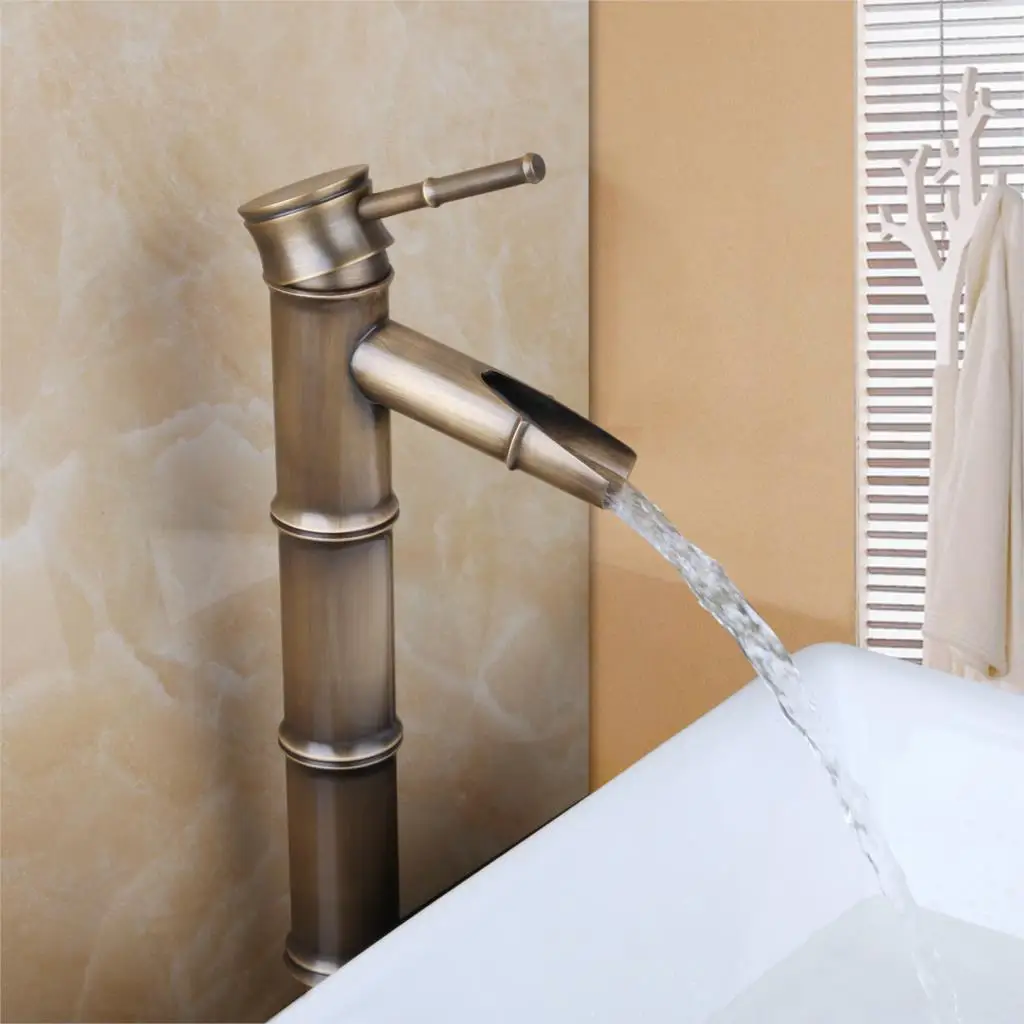 Античный смеситель Водопад кран для ванной комнаты в БАМБУКОВОМ стиле крепление