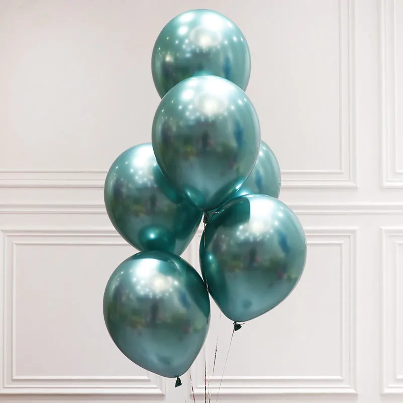 Green 10 шт., 12 дюймов, 3,5 г, металлический шар, свадебное украшение, с днем рождения, золотой, зеленый, фиолетовый, принцесса, баллон, латексный металлический Гелиевый шар - Цвет: Green