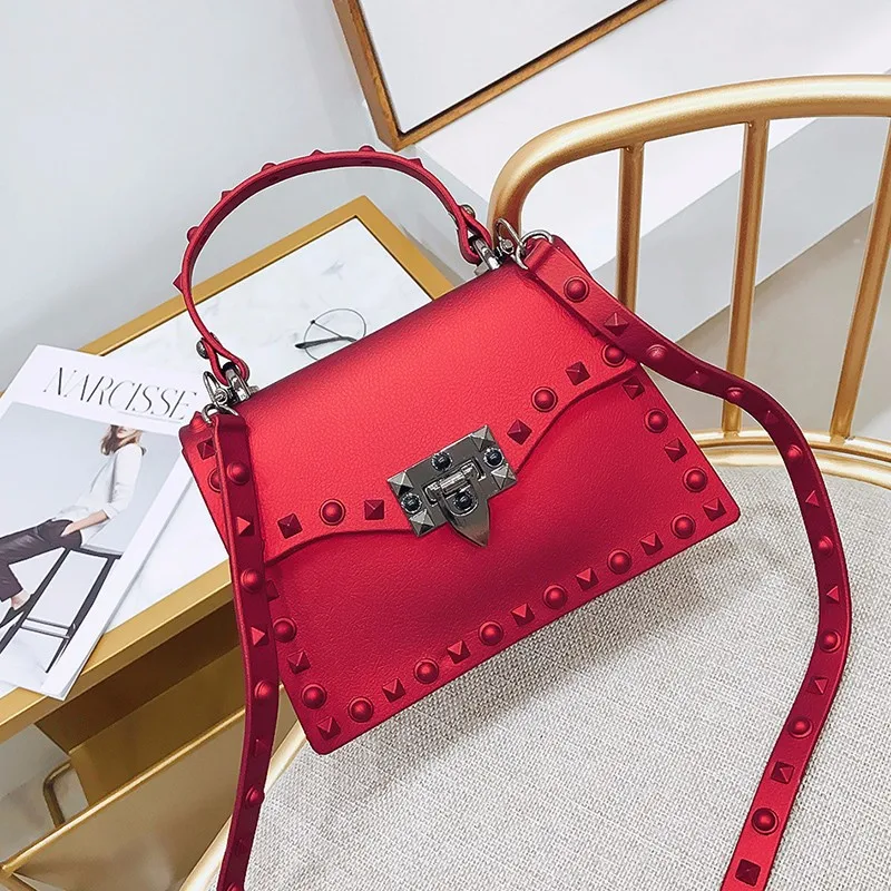 

2019 Solid Flap Mode Messenger Bag Klinknagel Vrouwen Schoudertas Kleine Grote Dame Handtassen Hoge Kwaliteit Tassen vrouwen