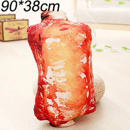 L Size Pork Ribs Имитация подушка в виде еды Фаршированная плюшевая суши свиные ребра яйцо пирожное Beefsteak нори рисовый лосось Снэк игрушка Диван креативный декор подушка - Цвет: L Size Pork Ribs