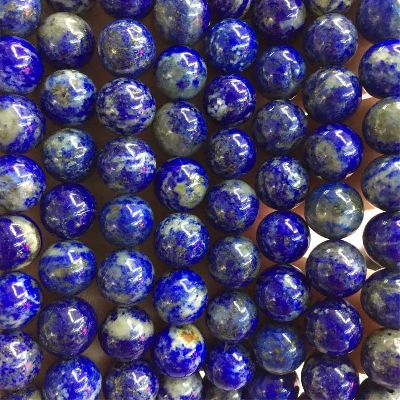 Круглые шарики из натурального камня Lapis Lazuli не теряют цвет 15 дюймов нитка 6 8 10 12