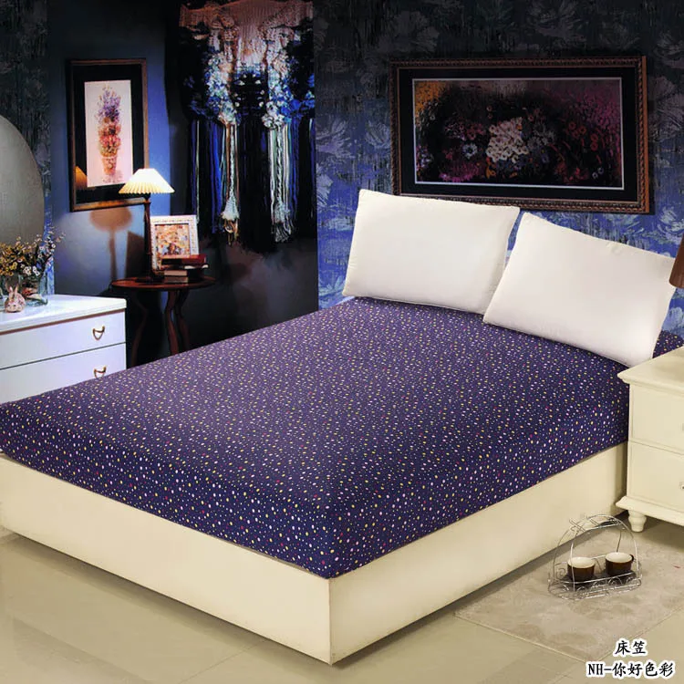 Night Sky Bedding Rubber Fitted Bed Sheet with Elastic Cover Mattress Bedspread 100 Cotton Full Size Sheets 24 Colors | Дом и сад
