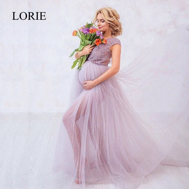 Платье для свадьбы LORIE фиолетовое кружевное платье с рукавами крылышками