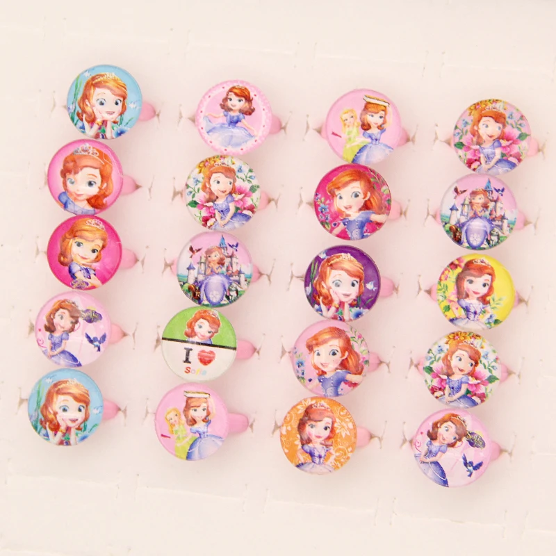 Новинка 50 шт. в партии разноцветные модные детские кольца с героями мультфильмов