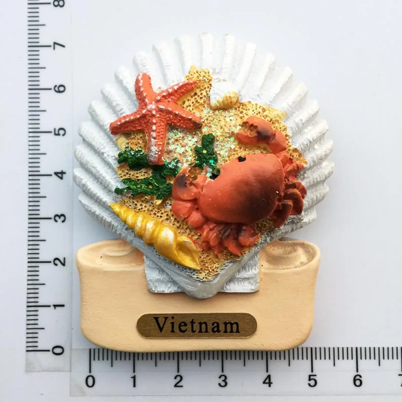 Вьетнам Nha Trang Halong Bay Shell океан ветер Смола Окрашенные ремесла магнитная наклейка