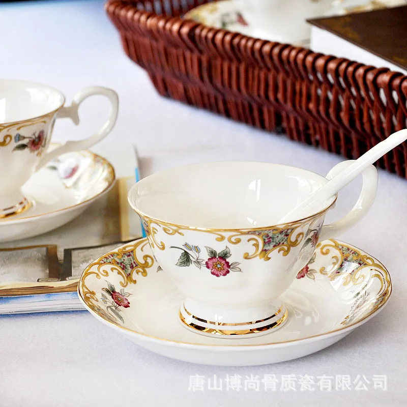 Tangshan высококачественный костяной фарфор кофейный костюм Европейский костяной фарфор кофейный чайный сервиз