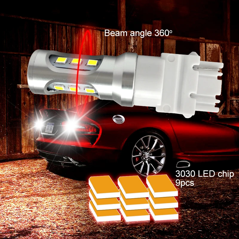 Тип СВЕТОДИОДА направленного света CNSUNNYLIGHT-T25 3156 PY27W PY27/7 Вт светодиодный Автомобильная резервная копия фонарь стоп лампы DRL Противотуманные фары указатели поворота белого цвета-красный, желтый, 12V