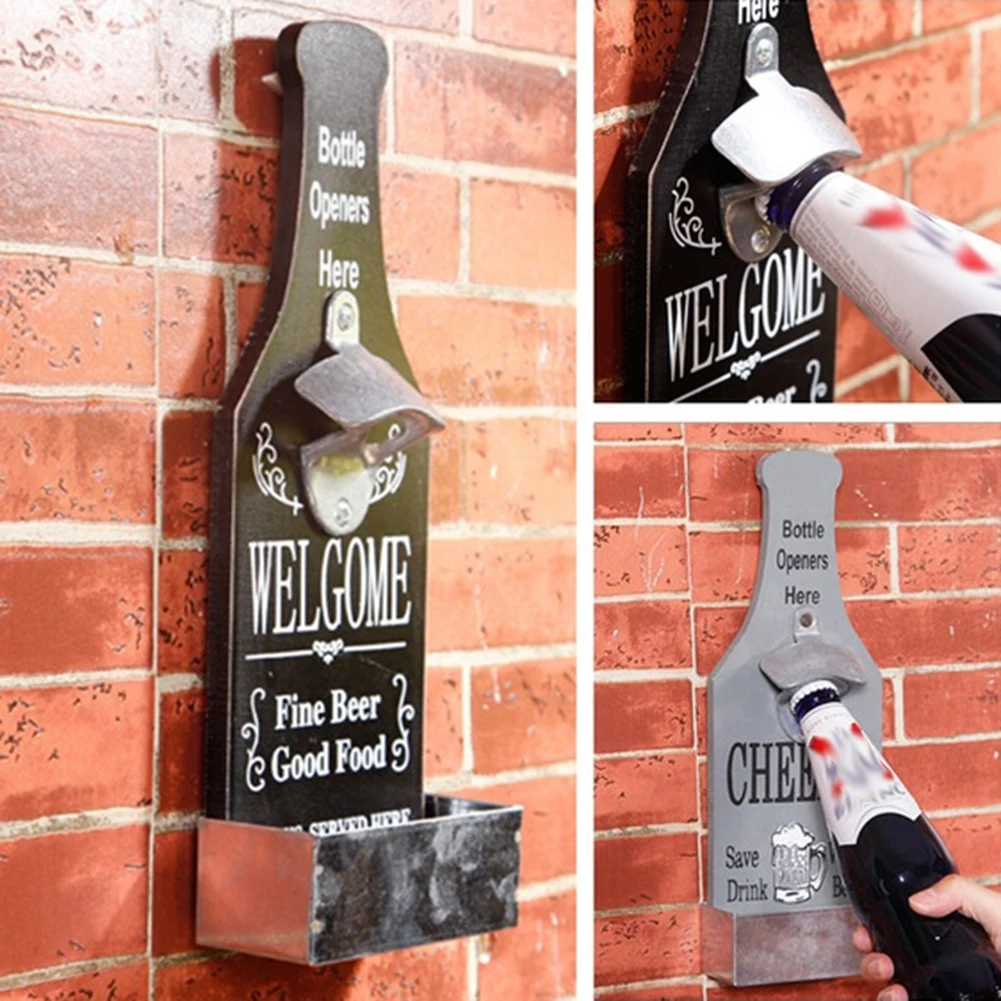 Деревянная подвесная открывалка для бутылок винтажный прибор удаления крышек