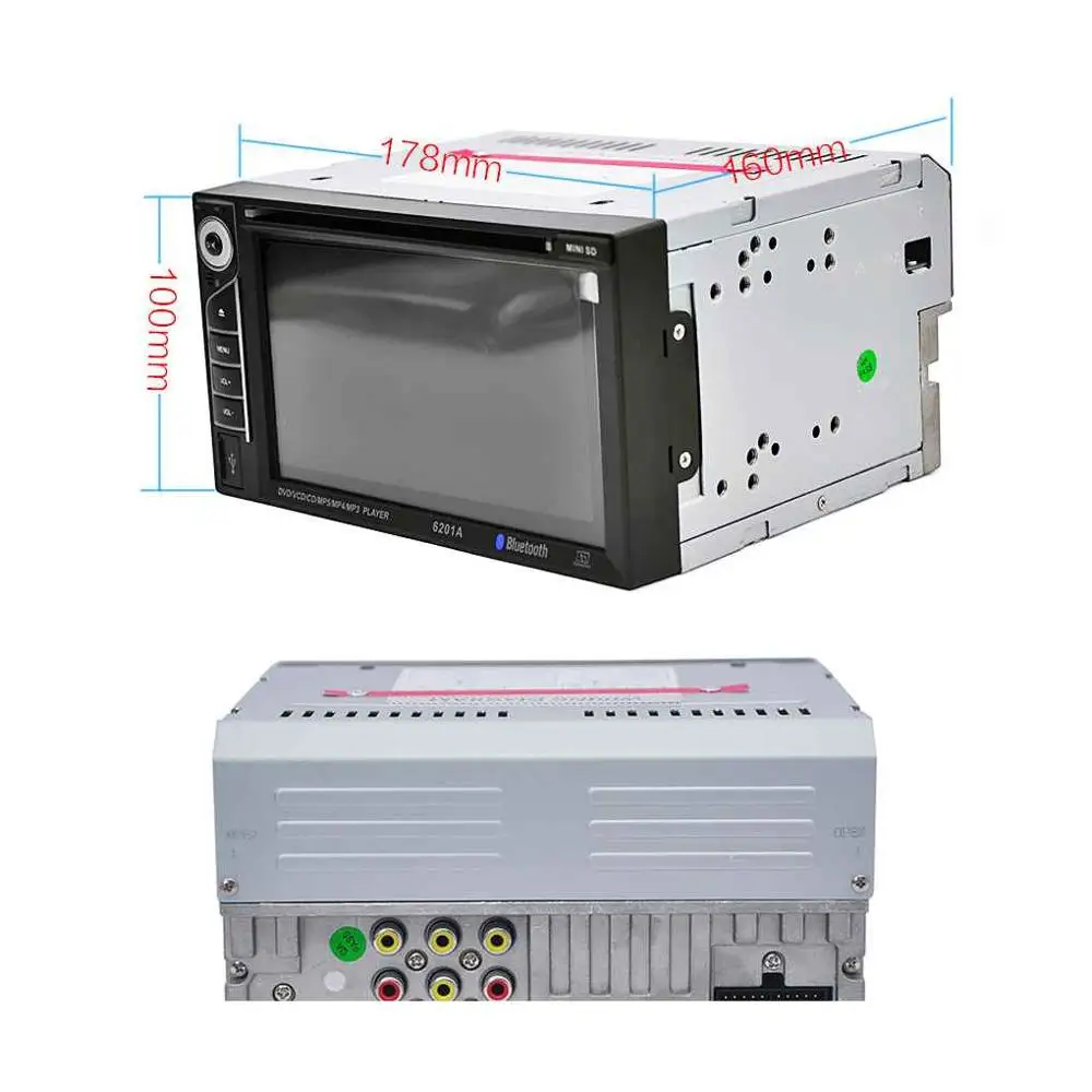 6 2 &quotУниверсальный Din автомобильный DVD/USB/SD/MP4 плеер Авто сенсорный экран Bluetooth