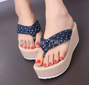 Бесплатная доставка 2014 лето новые сандалии толстым дном клинья мода свободного