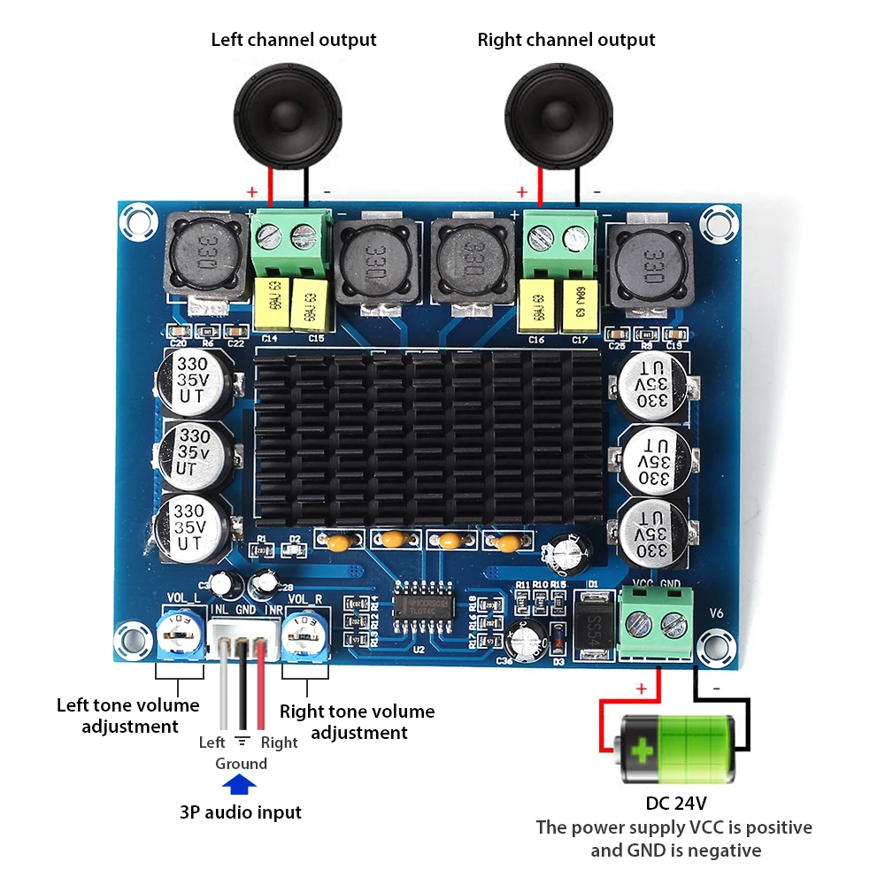 2*50 Вт 2*80 2*120 2*150 Мощность Bluetooth двухканальный цифровой усилитель модуль TPA3116D2 XH M548