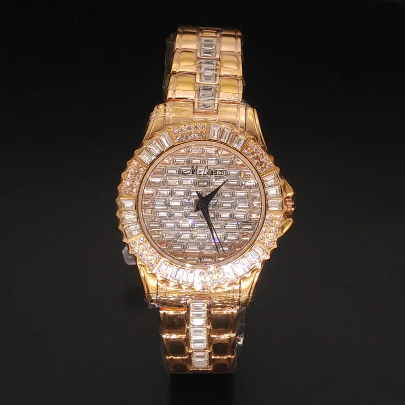 Женские роскошные часы Melissa Элегантные керамические с кристаллами и стразами