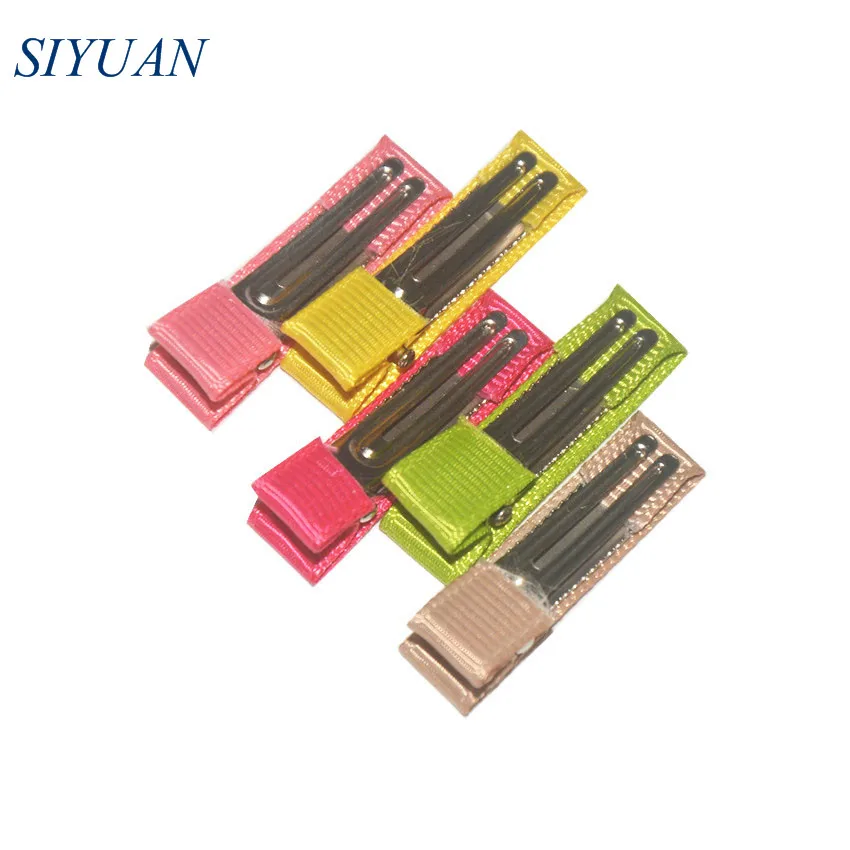 60pcs/lot high quality 1.38 inch Mini DIY Satin Ribbons Clips Girl Colorful Alligator Hair pins JZ03 |