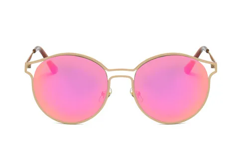 Gold Fancy Pink Женские Модные круглые тени для уникального щит походные очки Женские винтажные Ретро очки для альпинизма женские очки для вождения - Цвет: Gold Fancy Pink