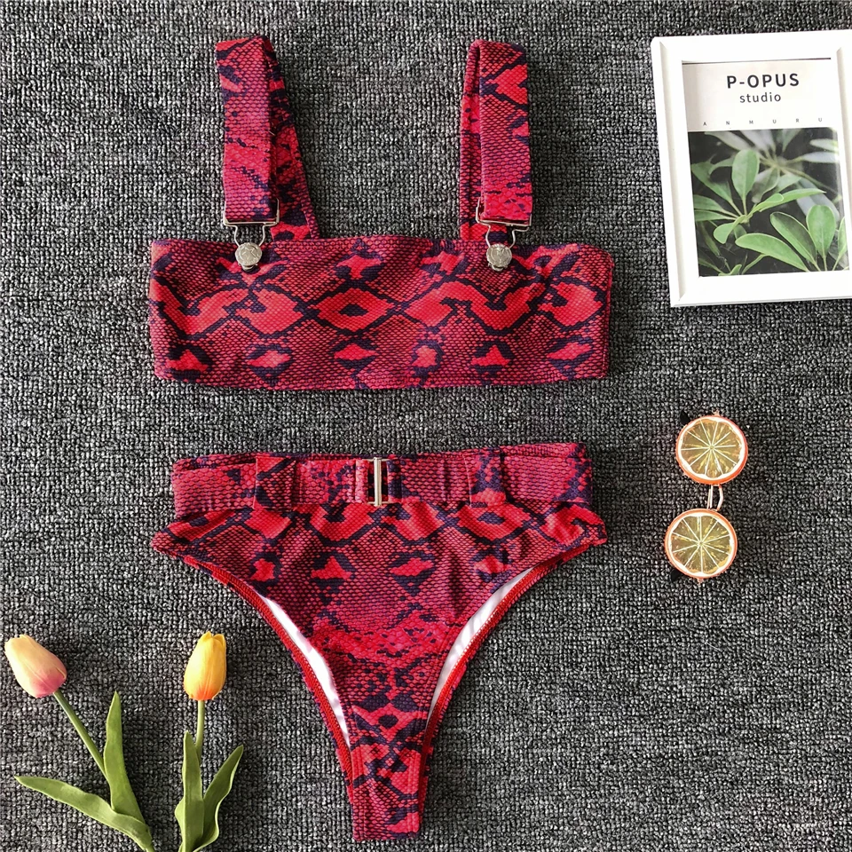 Women Swimsuit New Arrival Strap Bandeau Sexy Bikini Set Women Swimwear High Waist Bikini Women Bathing Suit