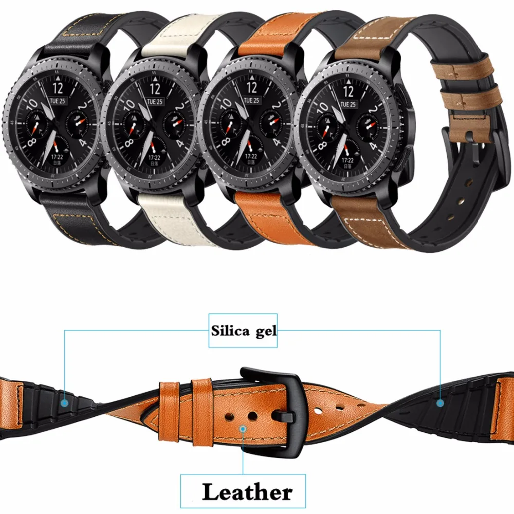 Ремешок Gear S3 Frontier для Samsung Galaxy watch 46 мм кожаный браслет Huawei GT Amazfit stratos 2/Pace S 3 22