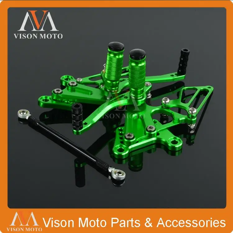 

CNC Adjustable Rearsets Foot Pegs Rear Sets For Kawasaki ZX6R 09 10 11 12 13 14 Racing Motorcycle