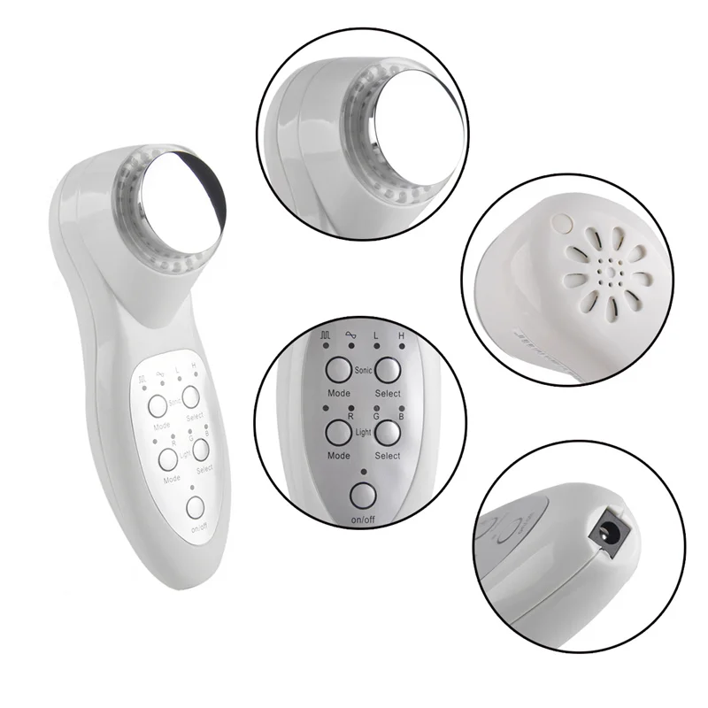 Goede Draagbare Ultrasone 7 LED Photon Lights Sonic Lifting Facelift Care Skin Cleaner Rimpel Remover Facial Schoonheid Massager