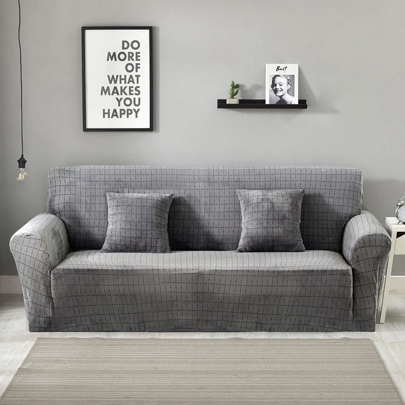 Light grey 1/2/3/4 местный красного цвета из мягкой кожи плотный бархат для диванов Гостиная диванные покрывала из стрейчевого эластичного материала секционные чехлов для зимы - Цвет: Light grey