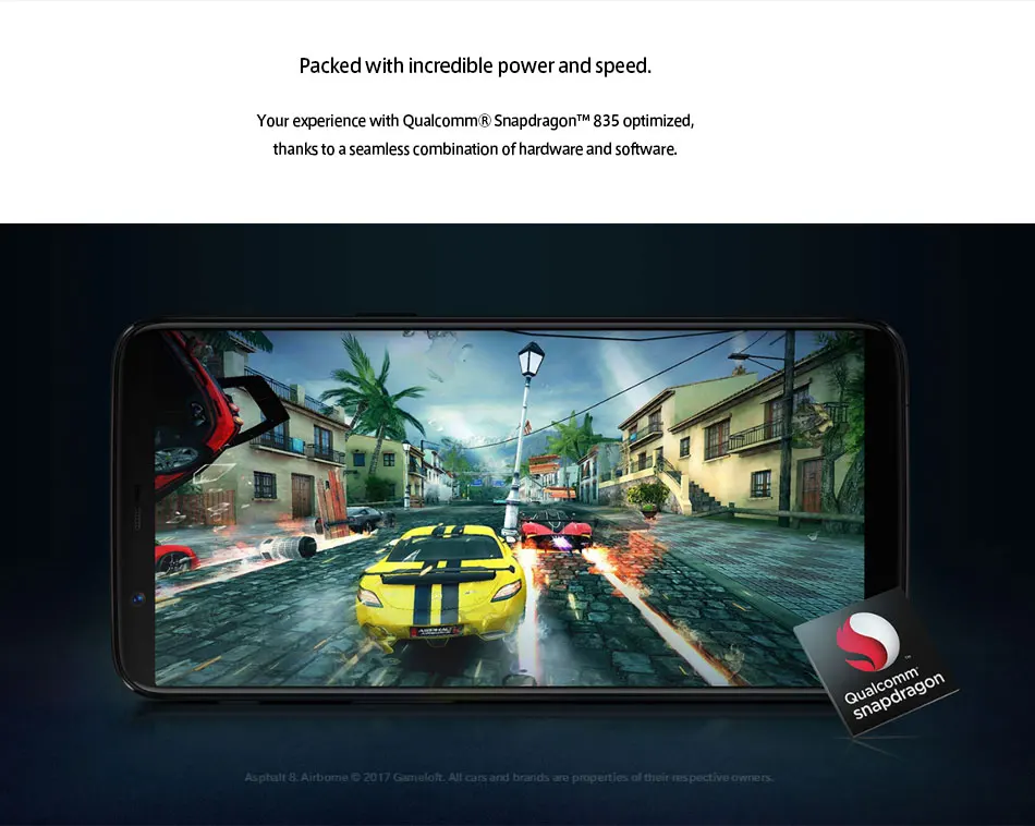 Мобильный телефон OnePlus 5T 4G LTE, 5,5 дюймов, 6 ГБ ОЗУ, 64 Гб ПЗУ, восьмиядерный смартфон Snapdragon 835, отпечаток пальца, две sim-карты, отпечаток пальца