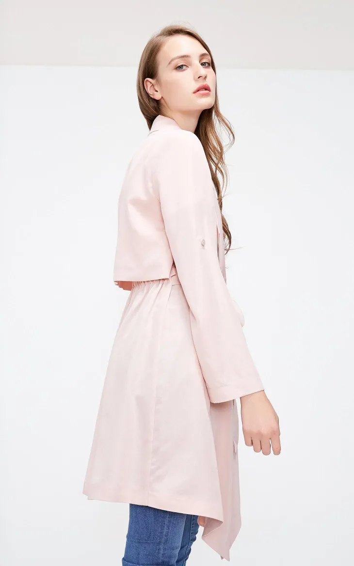 Vero Moda Женские OL стиль лацкан драпировки удлиненная ветровка | 318321513