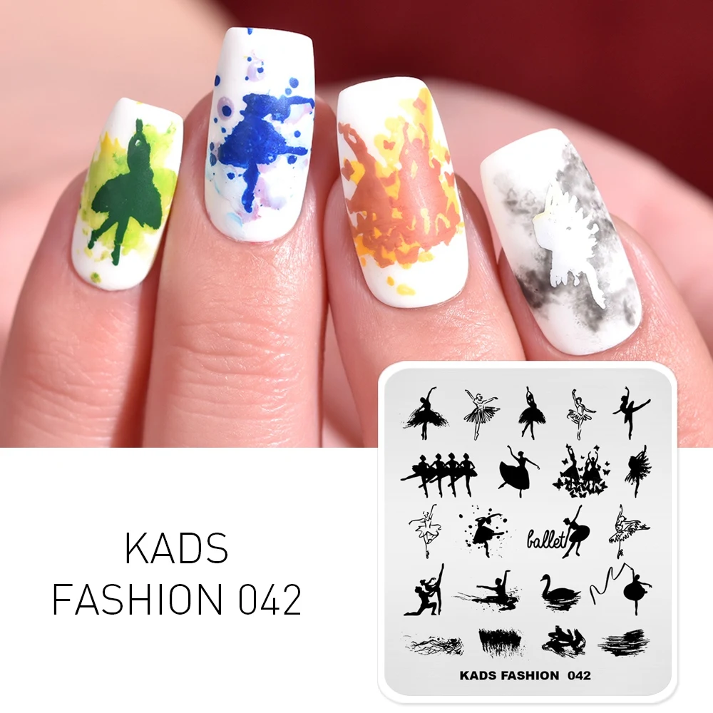KADS шаблоны для дизайна ногтей 7*8 см прямоугольные трафареты для ногтей различные узоры штамповочный трафарет для ногтей 14 дизайн доступный дизайн