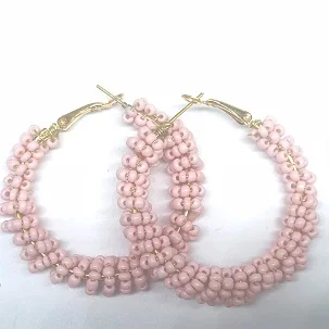 pink Женские модные серьги, винтажные серьги в богемном стиле, брендовые ювелирные изделия, геометрическое покрытие из сплава, простые серьги-кольца для женщин - Окраска металла: pink