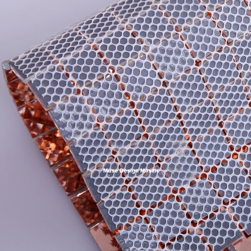 15 мм 13 скошенными краями розового алмаза зеркало Стекло мозаичная плитка