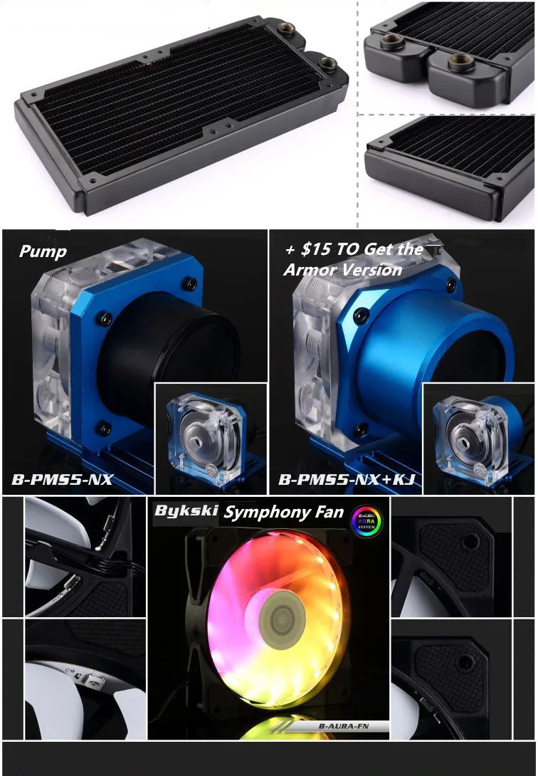 Bykski DIY комплект водяного охлаждения GPU cpu жесткие трубы радиатор симфония A-RGB освещение