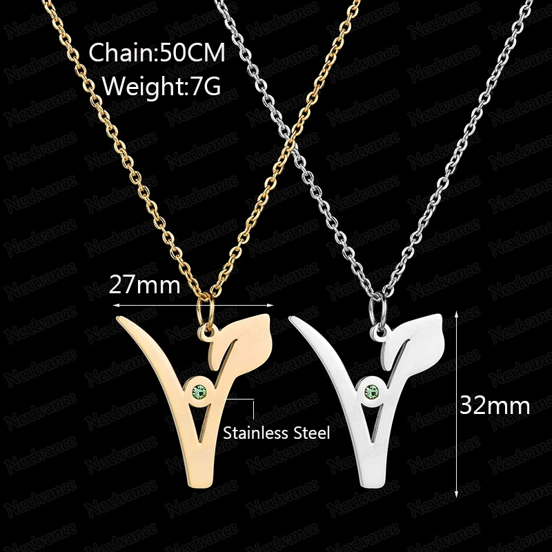 Nextvance лист Стразы с украшением в виде буквы V золотое украшение на шею Цвет