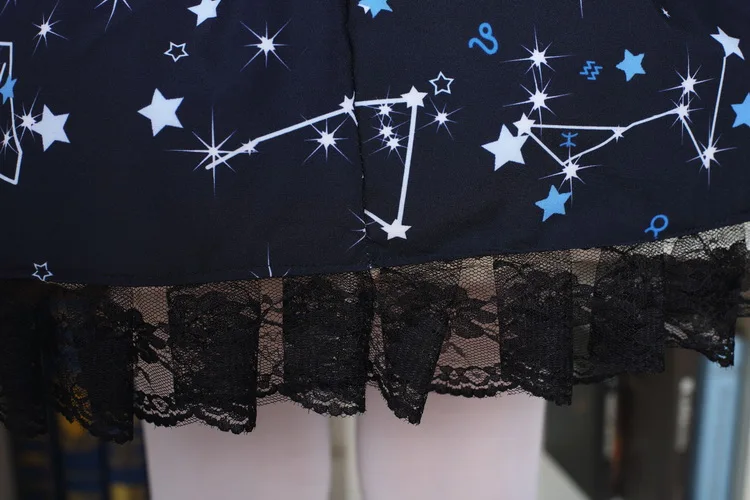

Japanese sweet lolita skirt cute printing high waist vintage lace victorian skirt kawaii girl gothic lolita sk princess loli cos
