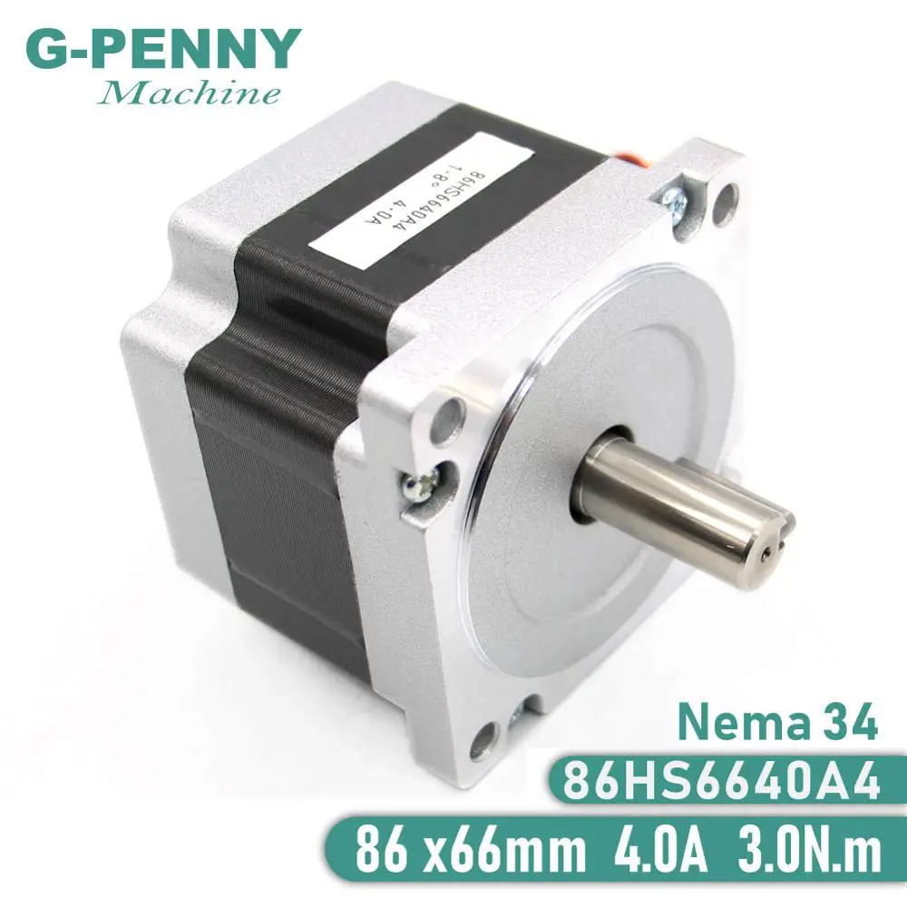 ЧПУ двигатель NEMA 34 шагового двигателя 86X66 мм 3 Н. М 4A D14mm nema34 шаговый двигатель 428Oz-in для гравировальный станок с ЧПУ и 3D принтер
