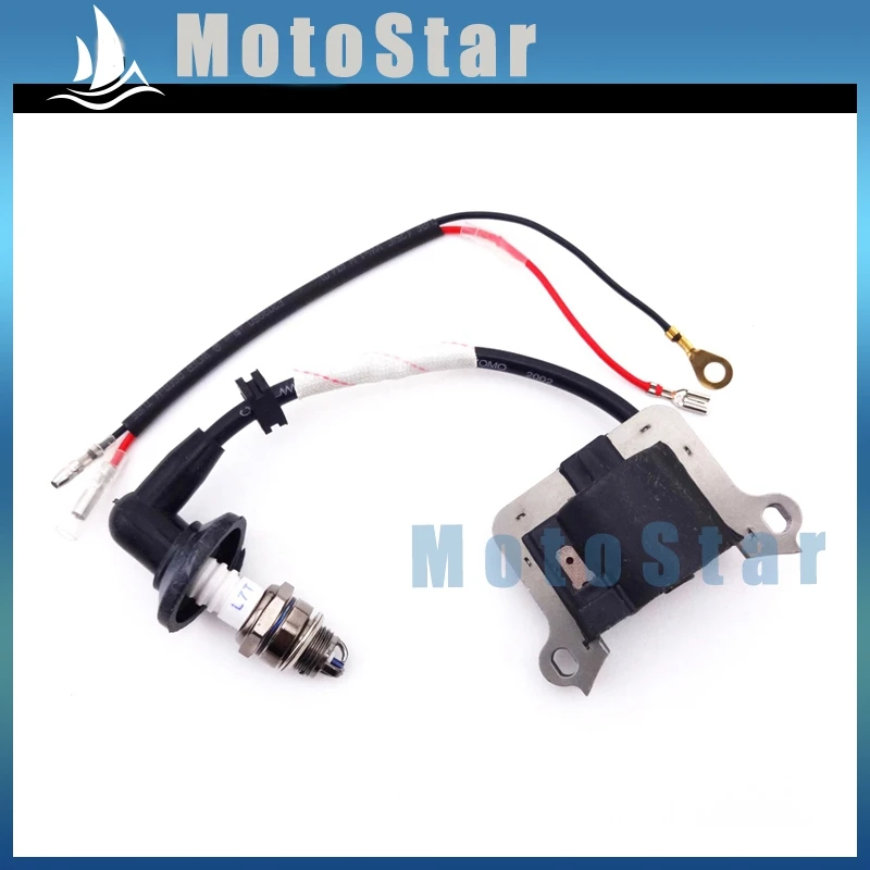 Мини Катушка зажигания мотоцикла + 3 Электрода L7T Свеча для 33cc 43cc 49cc 2 тактный