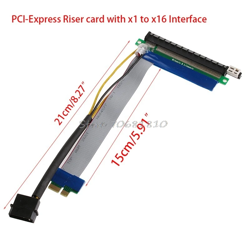 PCI-E 1x до 16x питание PCI Express удлинитель Riser адаптер карты гибкий кабель