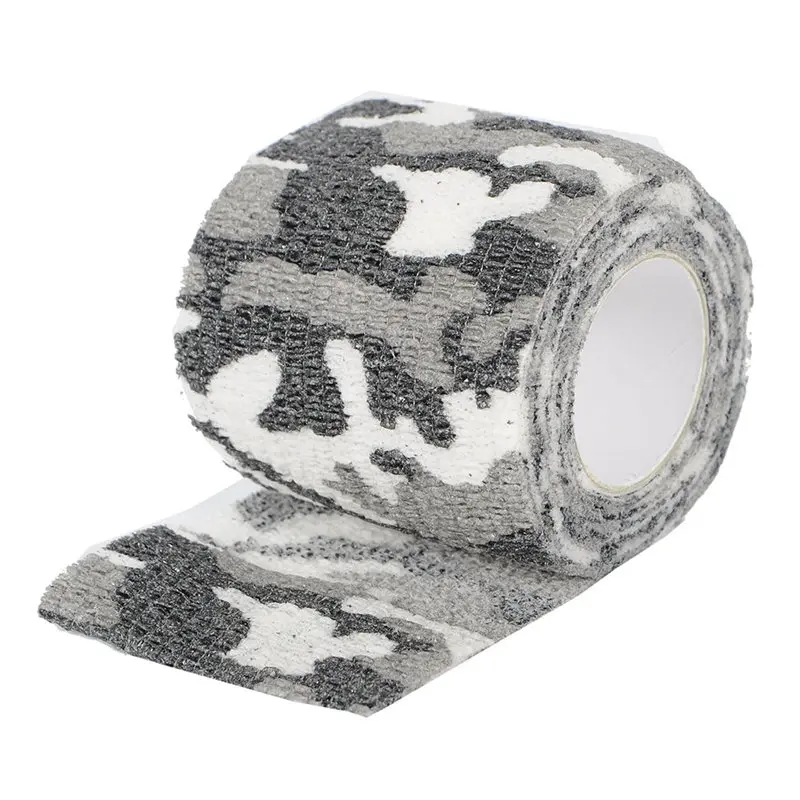 White Camo Мульти-функциональный камуфляж лента Нетканая самоклеящаяся Камуфляж Охота Отдых на природе Пейнтбол страйкбол Водонепроницаемый Нескользящая лента - Цвет: White Camo